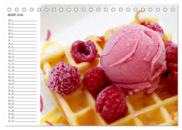 Produktbild: Gourmandises glac&eacute;es (Calendrier de bureau 2026 DIN A5 vertical), CALVENDO calendrier mensuel