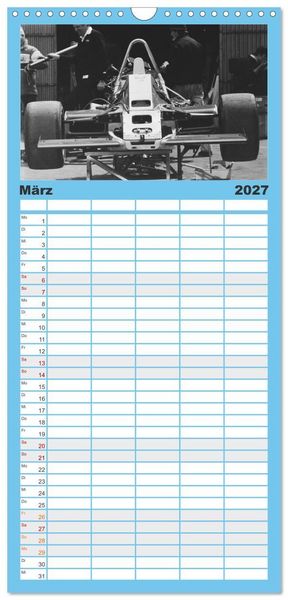 Produktbild: Familienplaner 2027 - Formel, Rennen, Boxengasse 1971-&acute;83 mit 5 Spalten (Wandkalender, 21 x 45 cm) CALVENDO