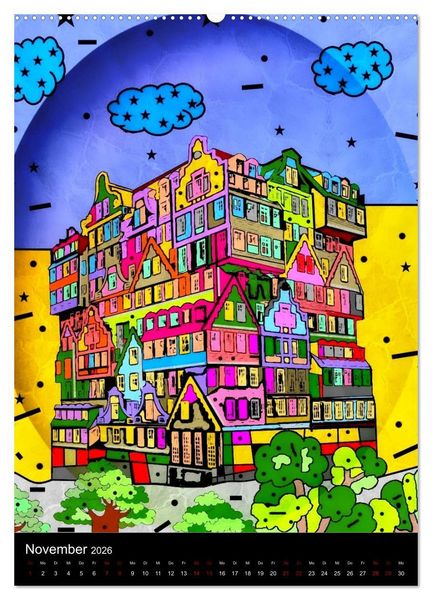 Produktbild: Die verr&uuml;ckte Welt der Popart von Nico Bielow (Wandkalender 2026 DIN A2 hoch), CALVENDO Monatskalender