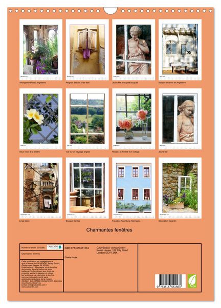 Produktbild: Charmantes fen&ecirc;tres (Calendrier mural 2026 DIN A3 horizontal), CALVENDO calendrier mensuel