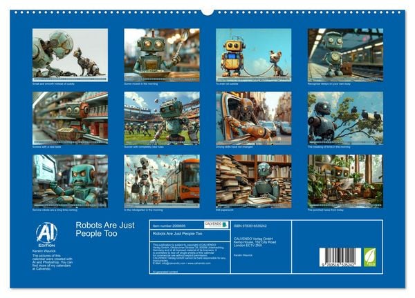 Produktbild: Robots Are Just People Too (High Quality Premium Wall Calendar 2026 DIN A2 landscape),CALVENDO 12 Month Wall Calendar