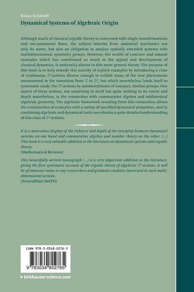 Produktbild: Dynamical Systems of Algebraic Origin