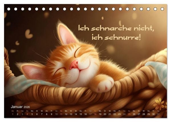 Produktbild: Samtpfotenspr&uuml;che (Tischkalender 2026 DIN A5 quer), CALVENDO Monatskalender