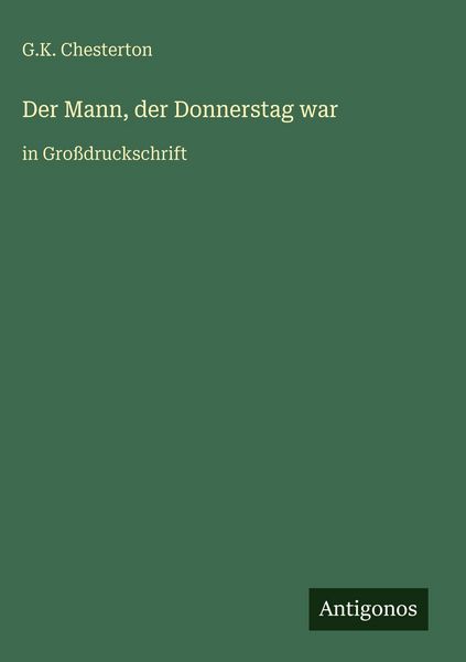 Produktbild: Der Mann, der Donnerstag war