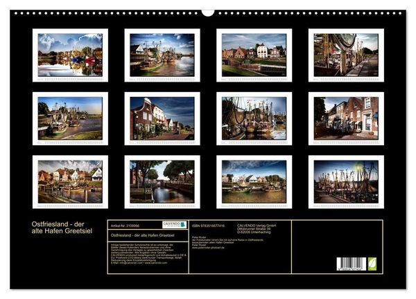 Produktbild: Ostfriesland - der alte Hafen Greetsiel (Wandkalender 2026 DIN A2 quer), CALVENDO Monatskalender