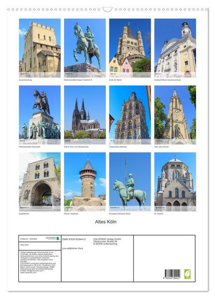 Produktbild: Altes K&ouml;ln (Wandkalender 2026 DIN A2 hoch), CALVENDO Monatskalender