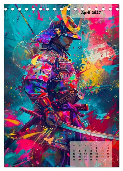 Produktbild: Samurai - Stahl Ehre Mut (Tischkalender 2027 DIN A5 hoch), CALVENDO Monatskalender