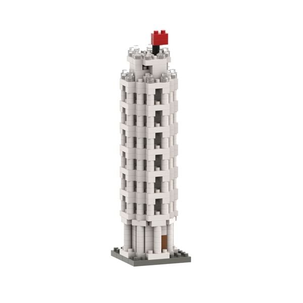 Produktbild: BRIXIES 200045 - Schiefer Turm von Pisa, 3D Konstruktionsbausatz aus Ministeinen, 494 Teile