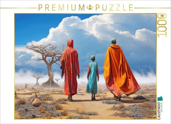 CALVENDO Puzzle Surrealismus trifft Massai-Kultur | 1000 Teile Lege-Größe 64x48cm Foto-Puzzle für glückliche Stunden