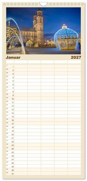 Produktbild: Familienplaner 2027 - Magdeburg an der Elbe - Der Planer mit 5 Spalten (Wandkalender, 21 x 45 cm) CALVENDO