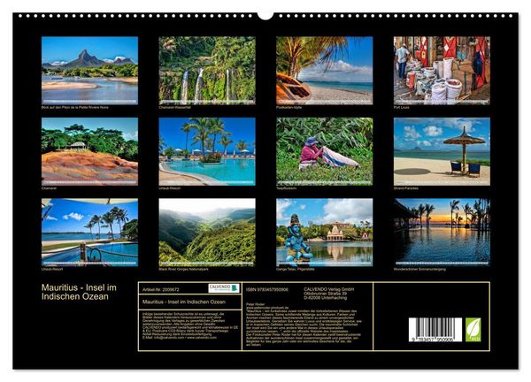 Produktbild: Mauritius - Insel im Indischen Ozean (hochwertiger Premium Wandkalender 2026 DIN A2 quer), Kunstdruck in Hochglanz