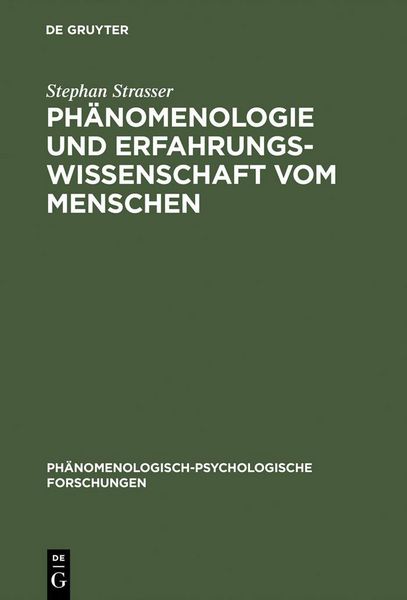 Produktbild: Ph&auml;nomenologie und Erfahrungswissenschaft vom Menschen