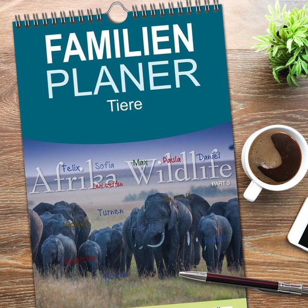 Produktbild: Familienplaner 2026 - Emotionale Momente: Afrika Wildlife. Part 3. mit 5 Spalten (Wandkalender, 21 x 45 cm) CALVENDO