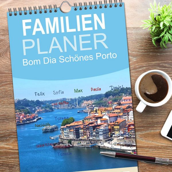 Produktbild: Familienplaner 2026 - Bom Dia Sch&ouml;nes Porto mit 5 Spalten (Wandkalender, 21 x 45 cm) CALVENDO