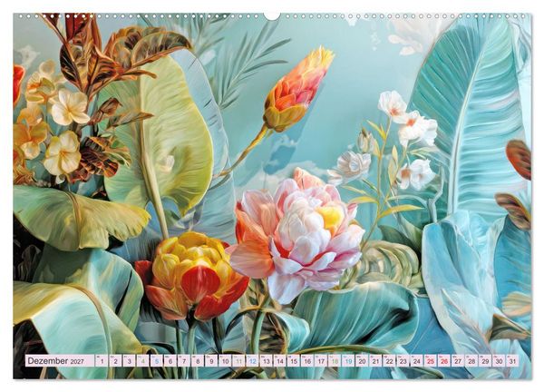 Produktbild: Exotische Pflanzenwelt - Illustrationen (Wandkalender 2027 DIN A2 quer), CALVENDO Monatskalender