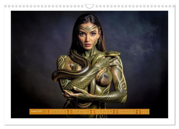 Produktbild: Body Painting mit Schlange (Wandkalender 2027 DIN A3 quer), CALVENDO Monatskalender