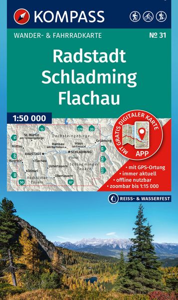 KOMPASS Wanderkarte 31 Radstadt, Schladming, Flachau 1:50.000, Sonstige von , Kompass-Karten, 978-3-99154-369-5
