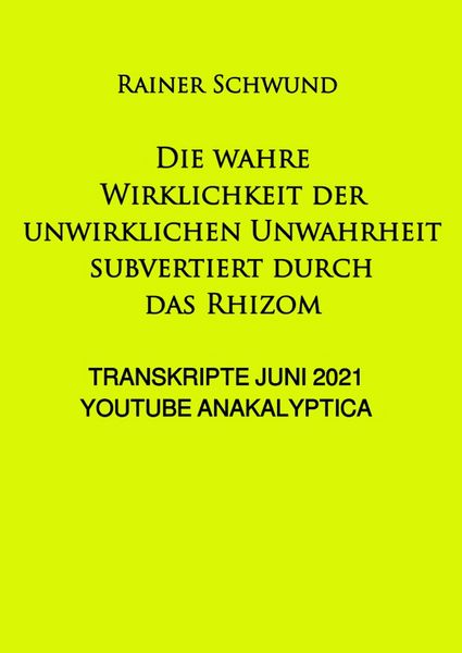 Produktbild: Die wahre Wirklichkeit der unwirklichen Unwahrheit subvertiert durch das Rhizom