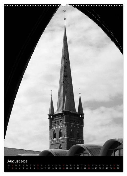 Produktbild: L&uuml;beck schwarz-wei&szlig; (hochwertiger Premium Wandkalender 2026 DIN A2 hoch), Kunstdruck in Hochglanz