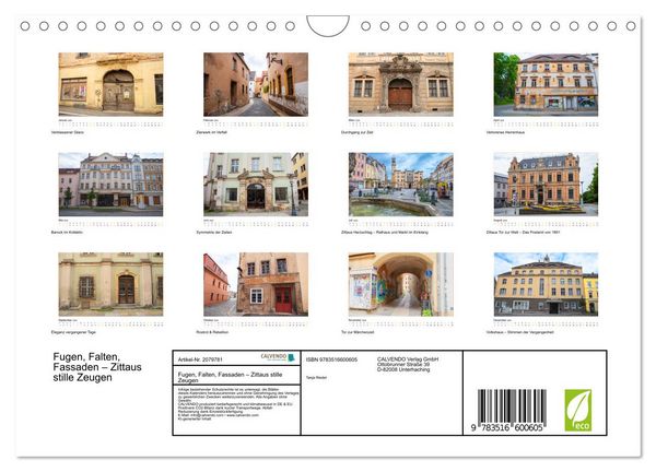 Produktbild: Fugen, Falten, Fassaden &ndash; Zittaus stille Zeugen (Wandkalender 2026 DIN A4 quer), CALVENDO Monatskalender