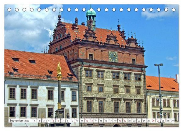 Produktbild: Visit Pilsen & Klatovy - Zwei b&ouml;hmische St&auml;dte - Ein perfekter Urlaubstag (Tischkalender 2026 DIN A5 quer), CALVENDO Monatskalender