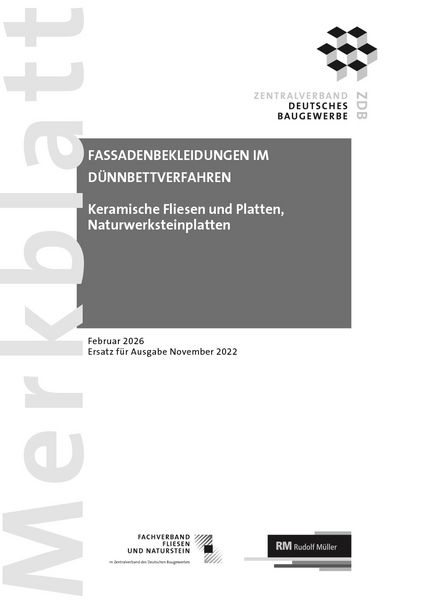 Produktbild: Merkblatt Fassadenbekleidungen im D&uuml;nnbettverfahren 2026-02
