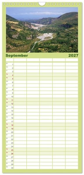 Produktbild: Familienplaner 2027 - Kalabrien mit 5 Spalten (Wandkalender, 21 x 45 cm) CALVENDO