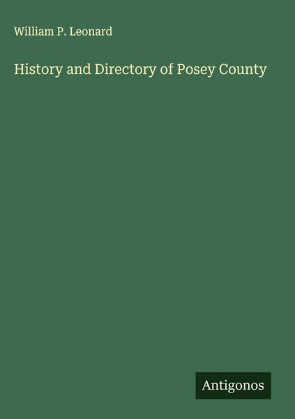 Produktbild: History and Directory of Posey County