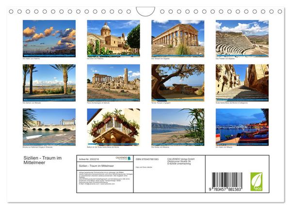 Produktbild: Sizilien - Traum im Mittelmeer (Wandkalender 2026 DIN A4 quer), CALVENDO Monatskalender