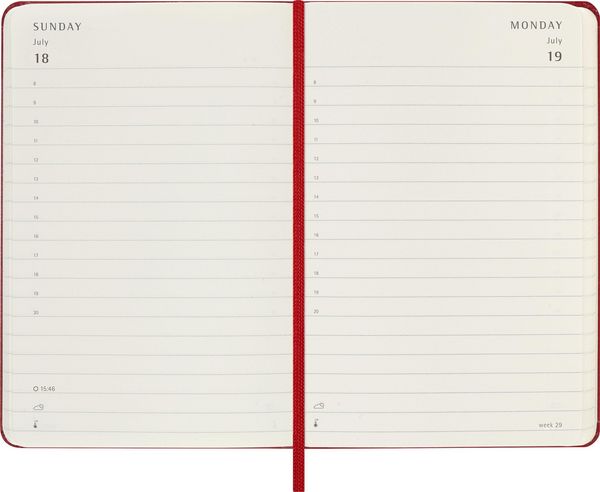 Produktbild: Moleskine 12 Monate Tageskalender 2027, Pocket/A6, 1 Tag = 1 Seite, Fester Einband, Scharlachrot