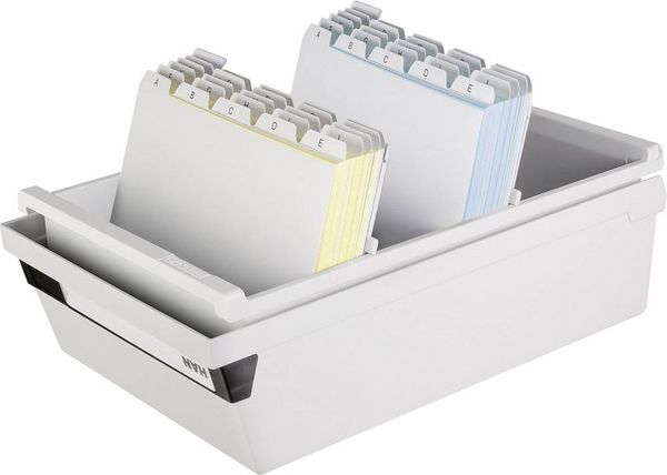 Produktbild: HAN 955-11 955-11 Karteikasten Lichtgrau max. Anzahl der Karten: 1.300 Karten DIN A5 quer