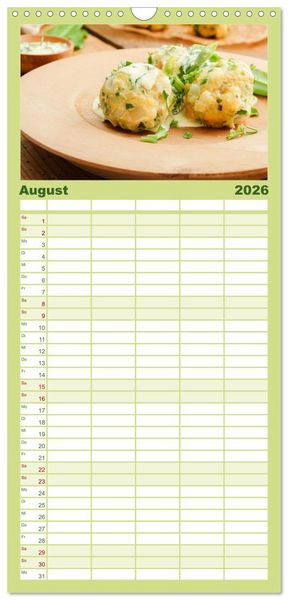 Produktbild: Familienplaner 2026 - essbare Bl&uuml;ten und Bl&auml;tter mit 5 Spalten (Wandkalender, 21 x 45 cm) CALVENDO