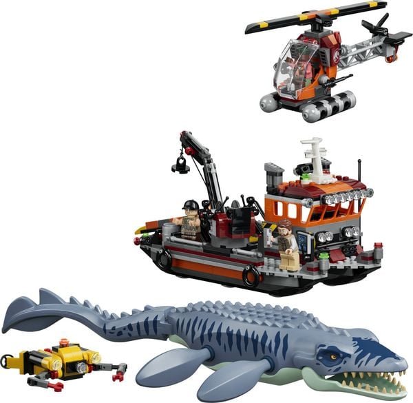 Produktbild: LEGO Jurassic World 77983 Mosasaurier-Angriff auf das Boot, Bauspielzeug f&uuml;r Kinder ab 7 Jahren