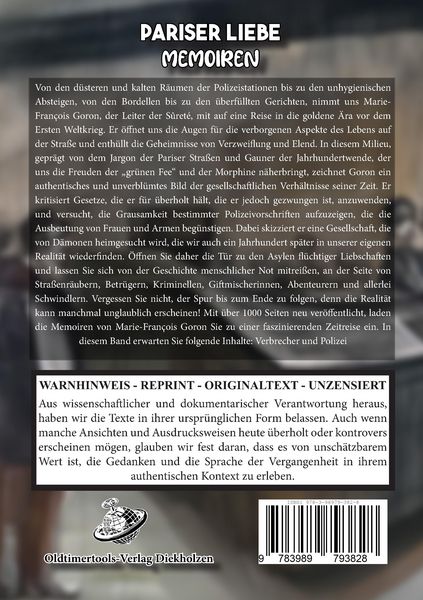 Produktbild: Pariser Liebe - Memoiren Der Chef der Pariser Sicherheitspolizei (Surete) ermittelt Teil 4