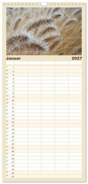 Produktbild: Familienplaner 2027 - Verbl&uuml;hte Sch&ouml;nheiten mit 5 Spalten (Wandkalender, 21 x 45 cm) CALVENDO