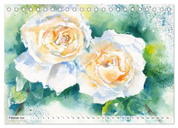 Produktbild: Blumenaquarelle aus der N&auml;he (Tischkalender 2026 DIN A5 quer), CALVENDO Monatskalender