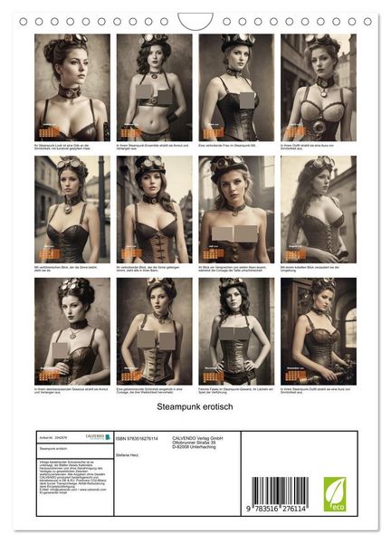 Produktbild: Steampunk erotisch (Wandkalender 2026 DIN A4 hoch), CALVENDO Monatskalender