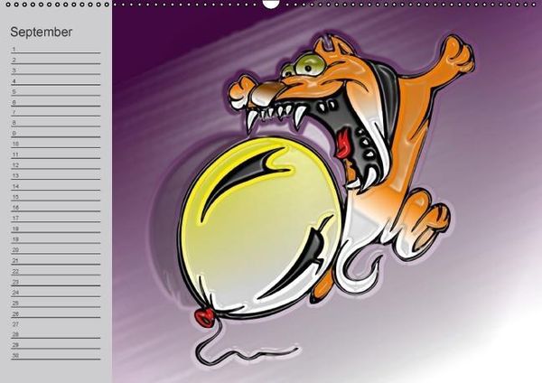 Produktbild: Hunde-Geburtstagskalender / Witziger Cartoon-Kalender (Wandkalender immerw&auml;hrend DIN A2 quer)