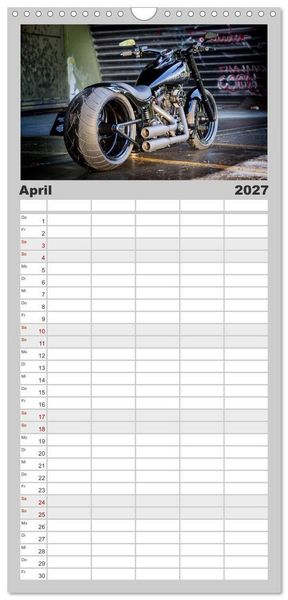 Produktbild: Familienplaner 2027 - Best of Custom- and Showbikes mit 5 Spalten (Wandkalender, 21 x 45 cm) CALVENDO