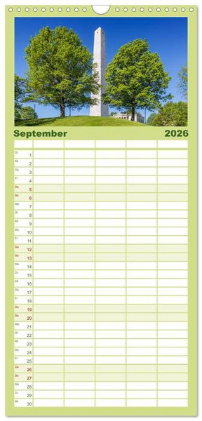 Produktbild: Familienplaner 2026 - Stadtansichten aus Boston mit 5 Spalten (Wandkalender, 21 x 45 cm) CALVENDO