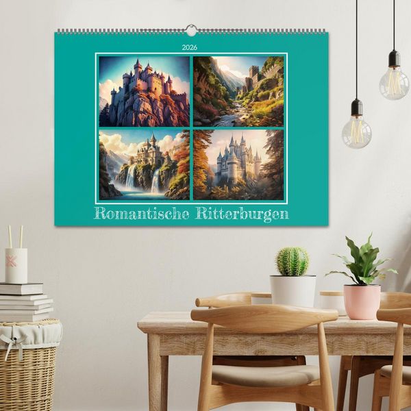 Produktbild: Romantische Ritterburgen (Wandkalender 2026 DIN A2 quer), CALVENDO Monatskalender