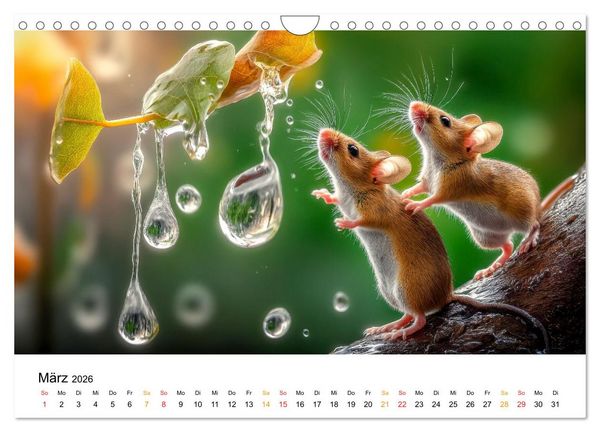 Produktbild: Regen? Na und! M&auml;use (Wandkalender 2026 DIN A4 quer), CALVENDO Monatskalender