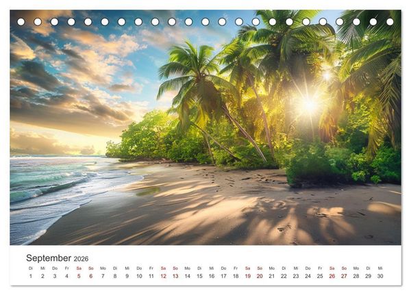 Produktbild: Gestrandet - Ein Jahr auf Robinsons Insel (Tischkalender 2026 DIN A5 quer), CALVENDO Monatskalender