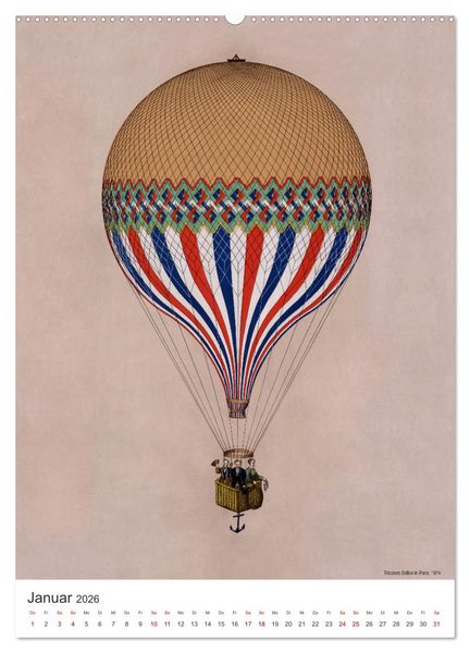 Produktbild: Ballonfahren Kalender (hochwertiger Premium Wandkalender 2026 DIN A2 hoch), Kunstdruck in Hochglanz