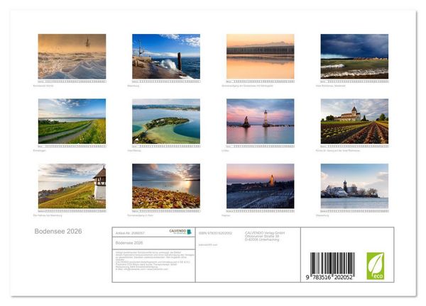 Produktbild: Bodensee 2026 (Wandkalender 2026 DIN A4 quer), CALVENDO Monatskalender
