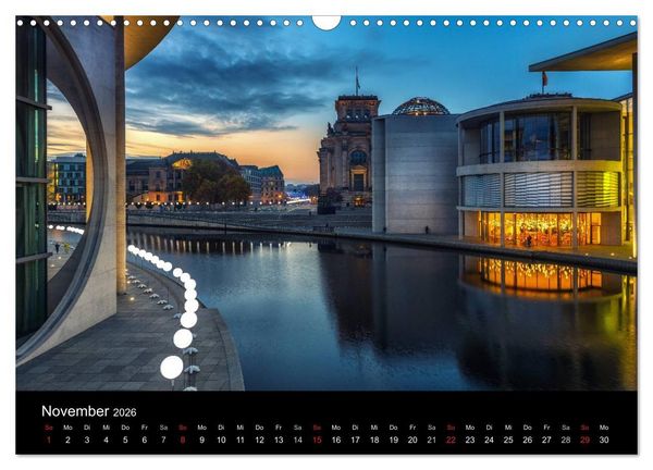 Produktbild: Berlin City bei Nacht (Wandkalender 2026 DIN A3 quer), CALVENDO Monatskalender