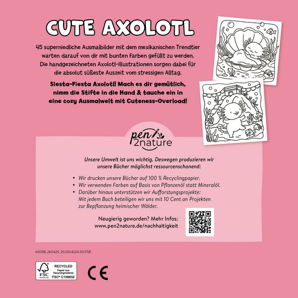 Produktbild: Cute Axolotl I Ausmalbuch f&uuml;r Erwachsene