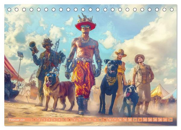 Produktbild: Festival in der W&uuml;ste - Bunt und schr&auml;g (Tischkalender 2026 DIN A5 quer), CALVENDO Monatskalender