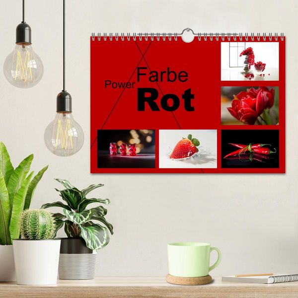 Produktbild: Powerfarbe Rot (Wandkalender 2026 DIN A4 quer), CALVENDO Monatskalender