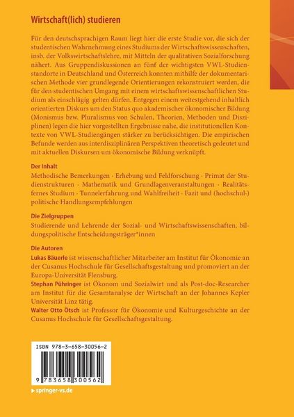 Produktbild: Wirtschaft(lich) studieren
